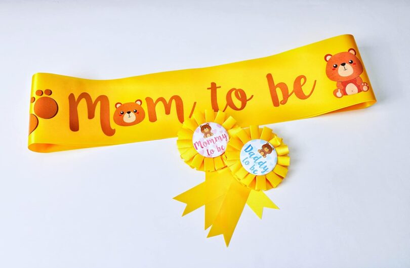 Mommy & Daddy to Be Baby Shower Sash and Badge Set