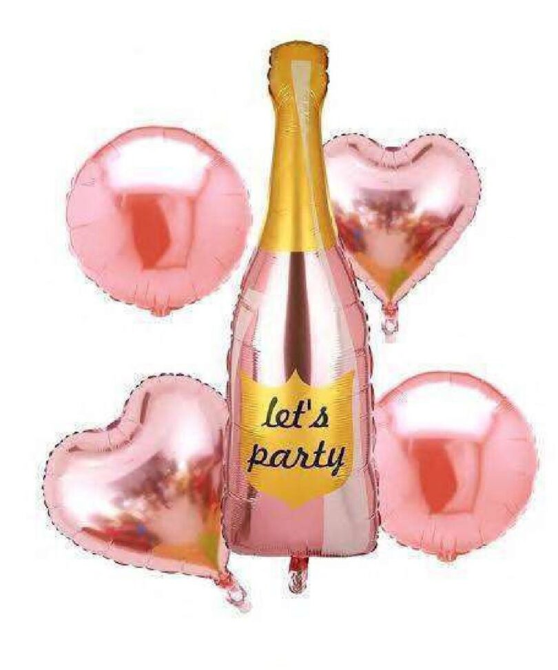 Lets Party Foil Balloon Rose gold color  (pack of 5 pcs)