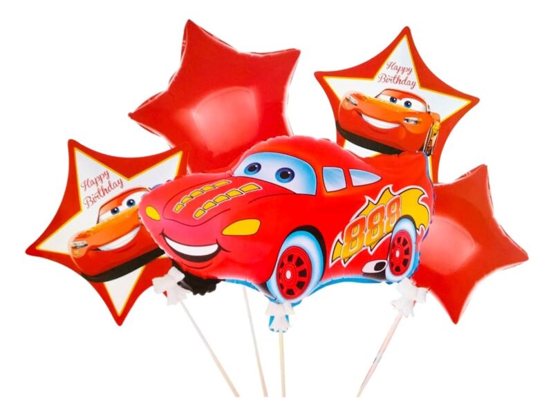 Car Theme Foil Balloons For Birthday (pack of 5 Pcs)