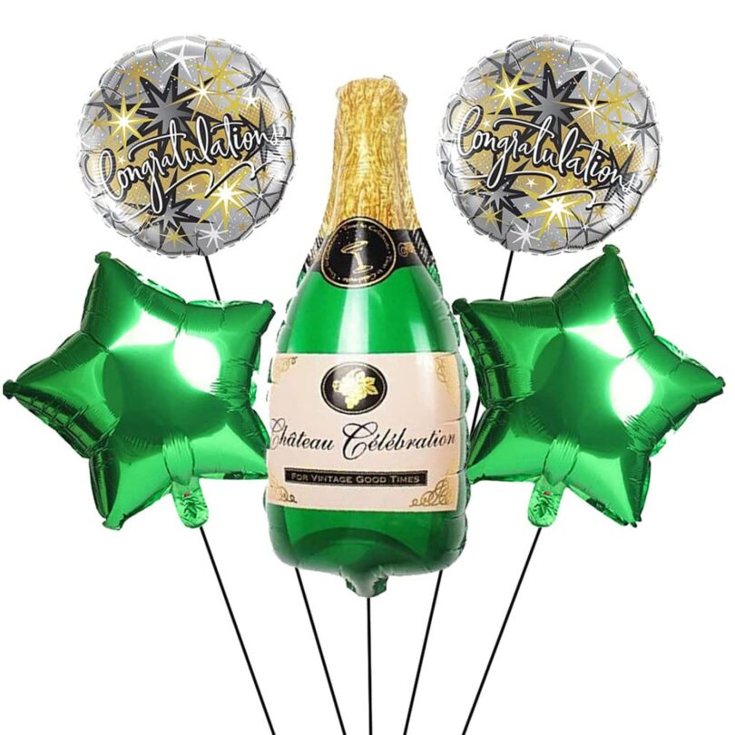 Wishkey Congratulations Cheers Champagne Foil Balloons (pack of 5 )